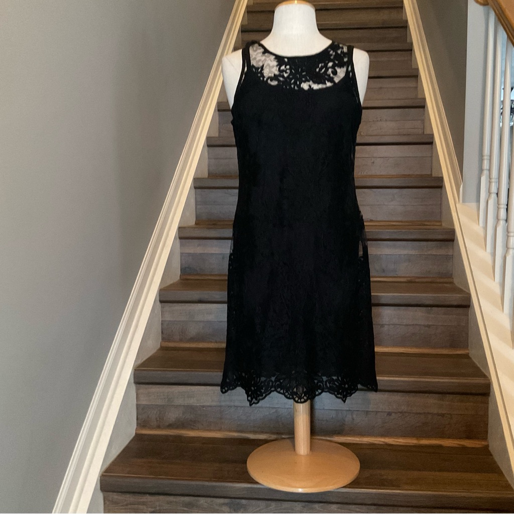 Karen Kane Elegant Black Lace Sheath Dress